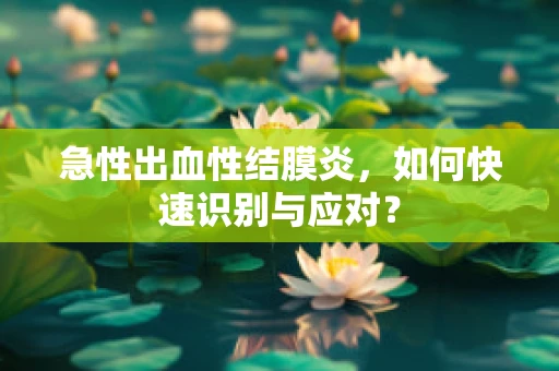 急性出血性结膜炎，如何快速识别与应对？