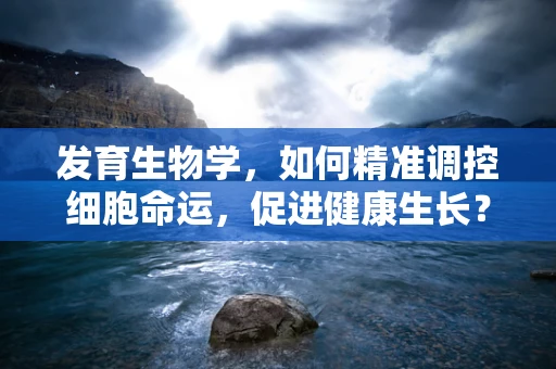 发育生物学，如何精准调控细胞命运，促进健康生长？