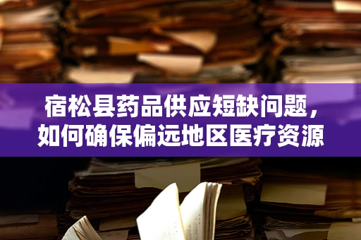 宿松县药品供应短缺问题，如何确保偏远地区医疗资源均衡？