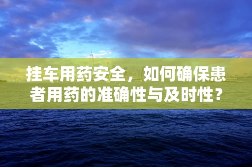 挂车用药安全，如何确保患者用药的准确性与及时性？